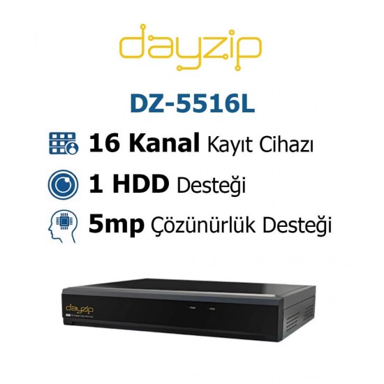 Dayzip DZ-5516L 16 kanal 5MP XVR hibrit güvenlik kayıt cihazı